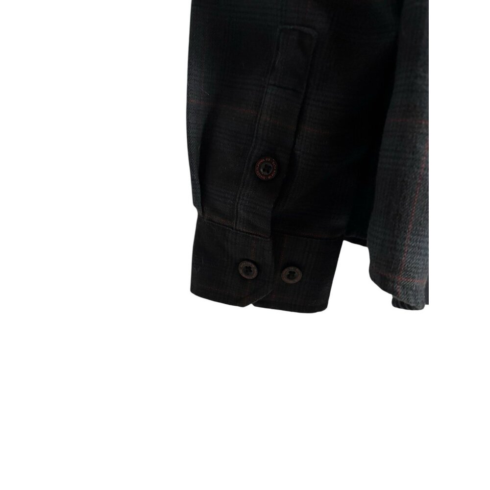 Dixxon Flannel Shirt Womens XL The Phantom Black Flys Plaid Charcoal Cabincore - Picture 6 of 9